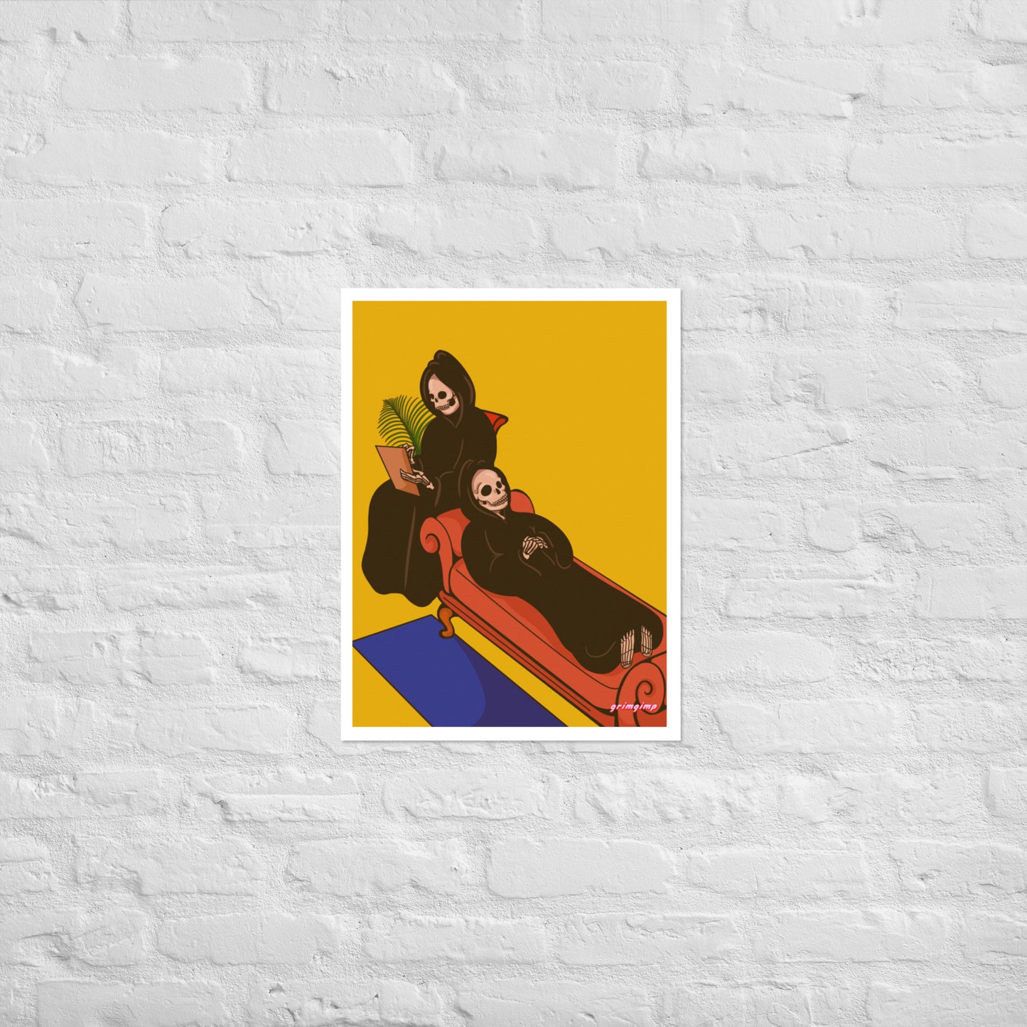 Grim Therapy Session matte print illustration