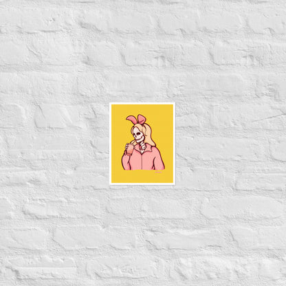 Blonde Bunny Skelly matte print