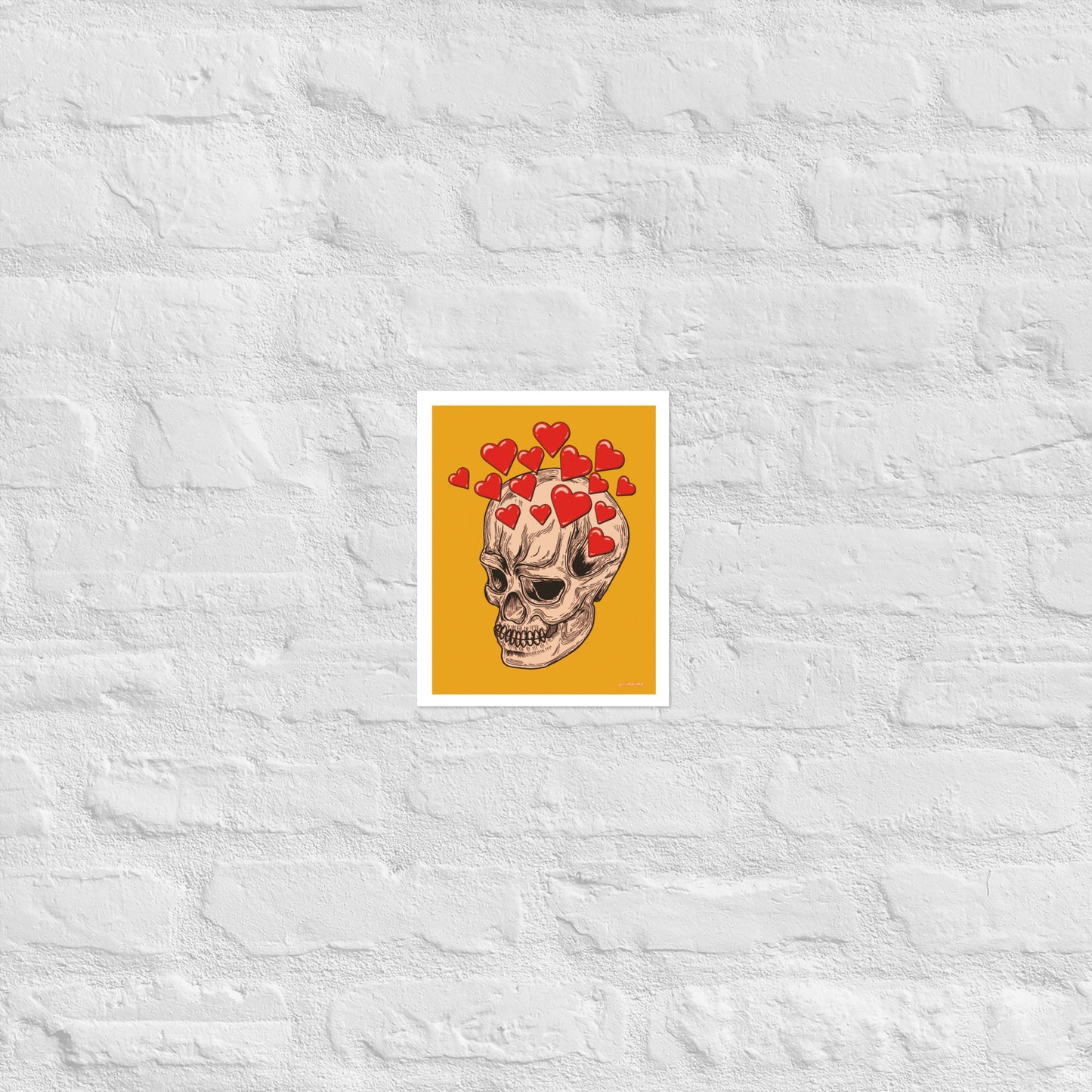 Skull in Love matte print