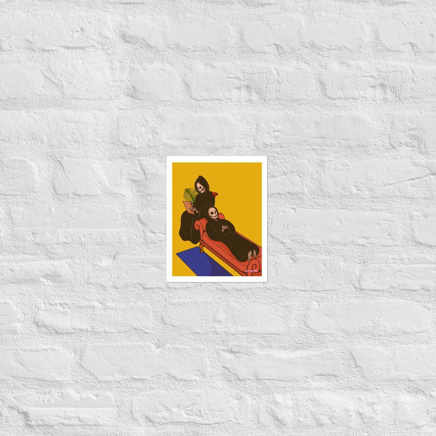 Grim Therapy Session matte print illustration