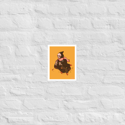 Out for Coffee matte illustration poster