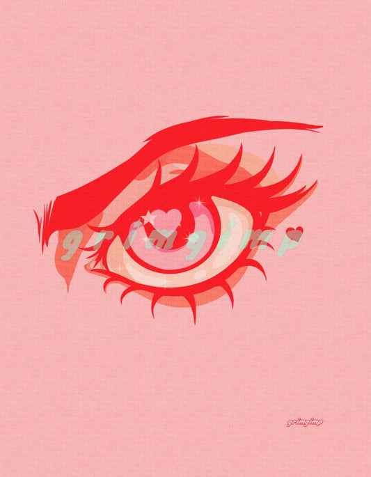 Heart Eyed matte print