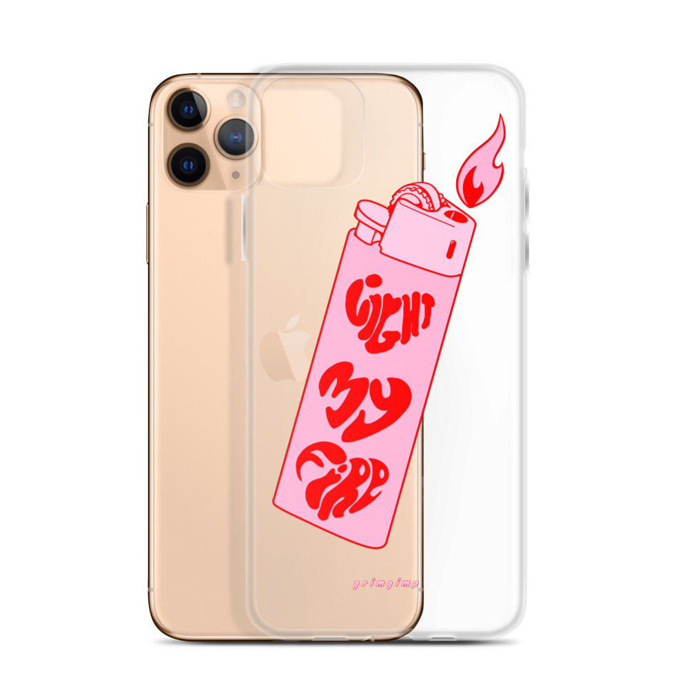 Cute Pink Lighter illustration art iPhone Case – grimgimp
