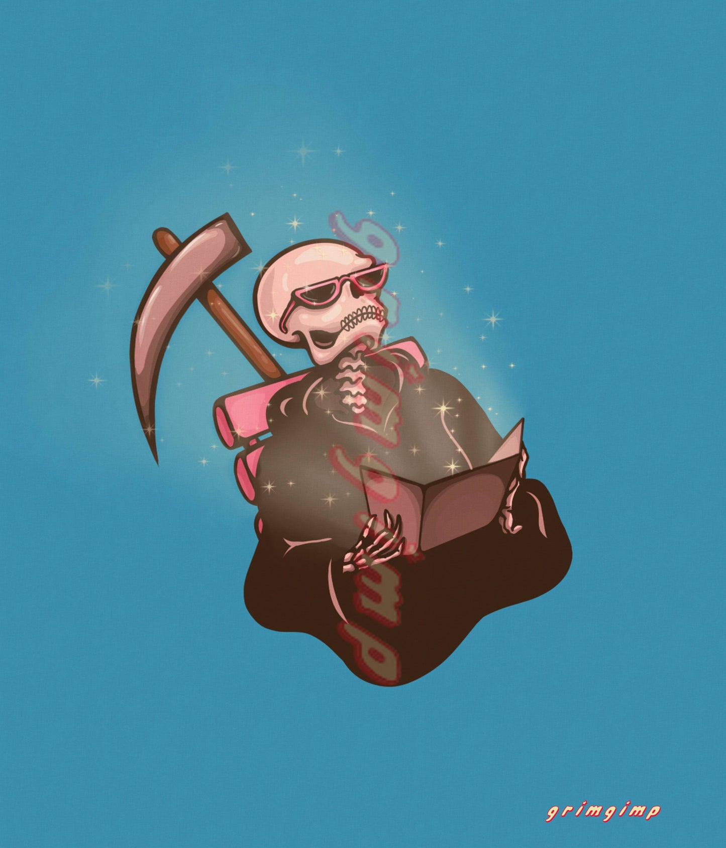 Grim Reaper Tanning matte illustration poster