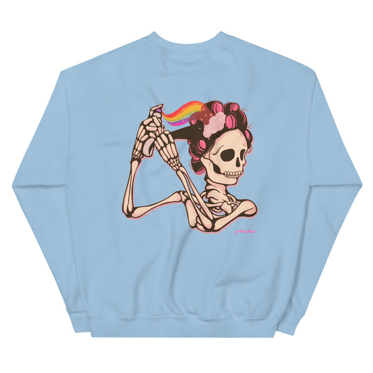 Mama Hair Rolls Skeleton Unisex Sweatshirt (print on the back)